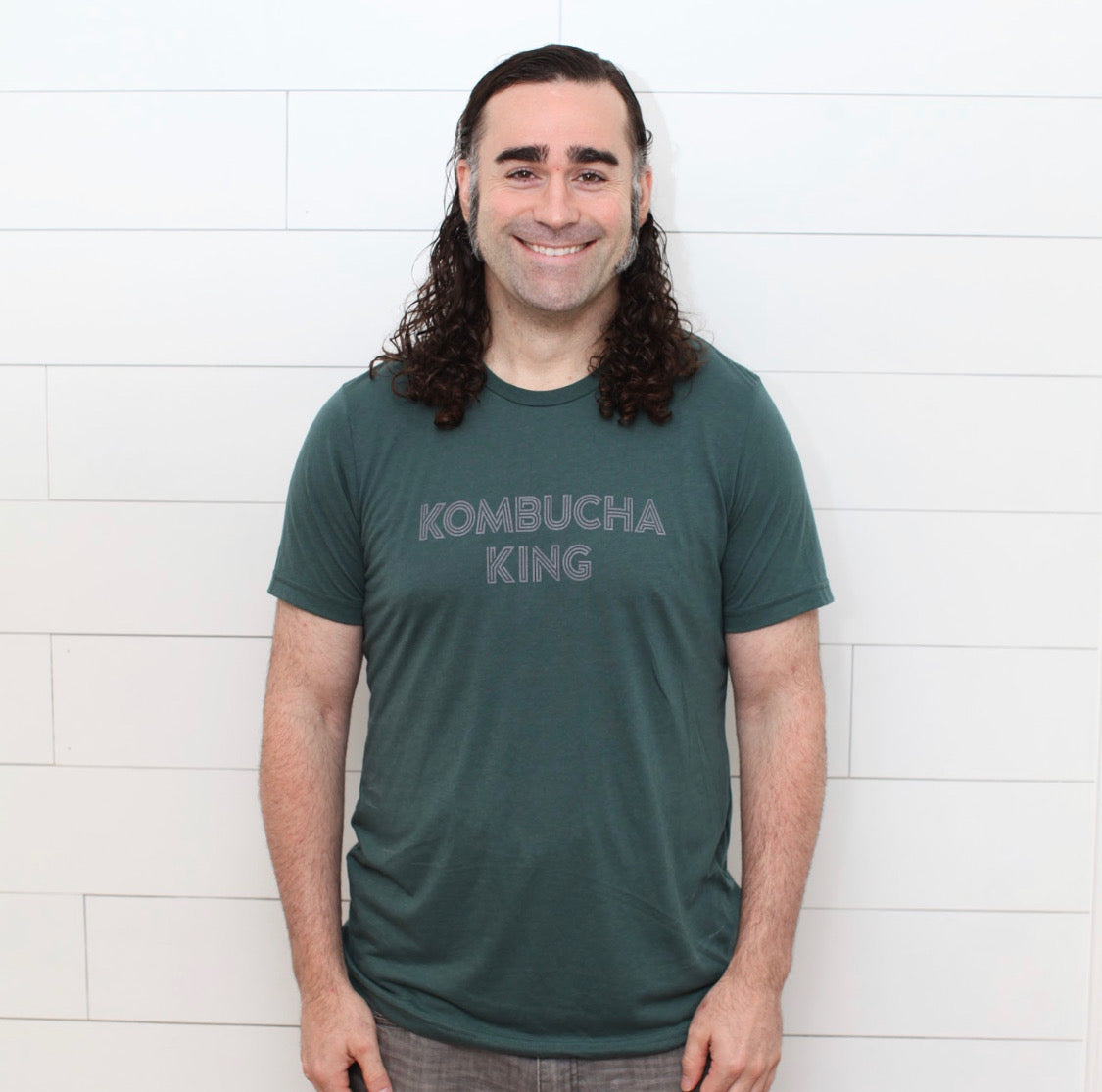 Forest Green Men's "Kombucha King" T shirt by YEABUCHA Kombucha